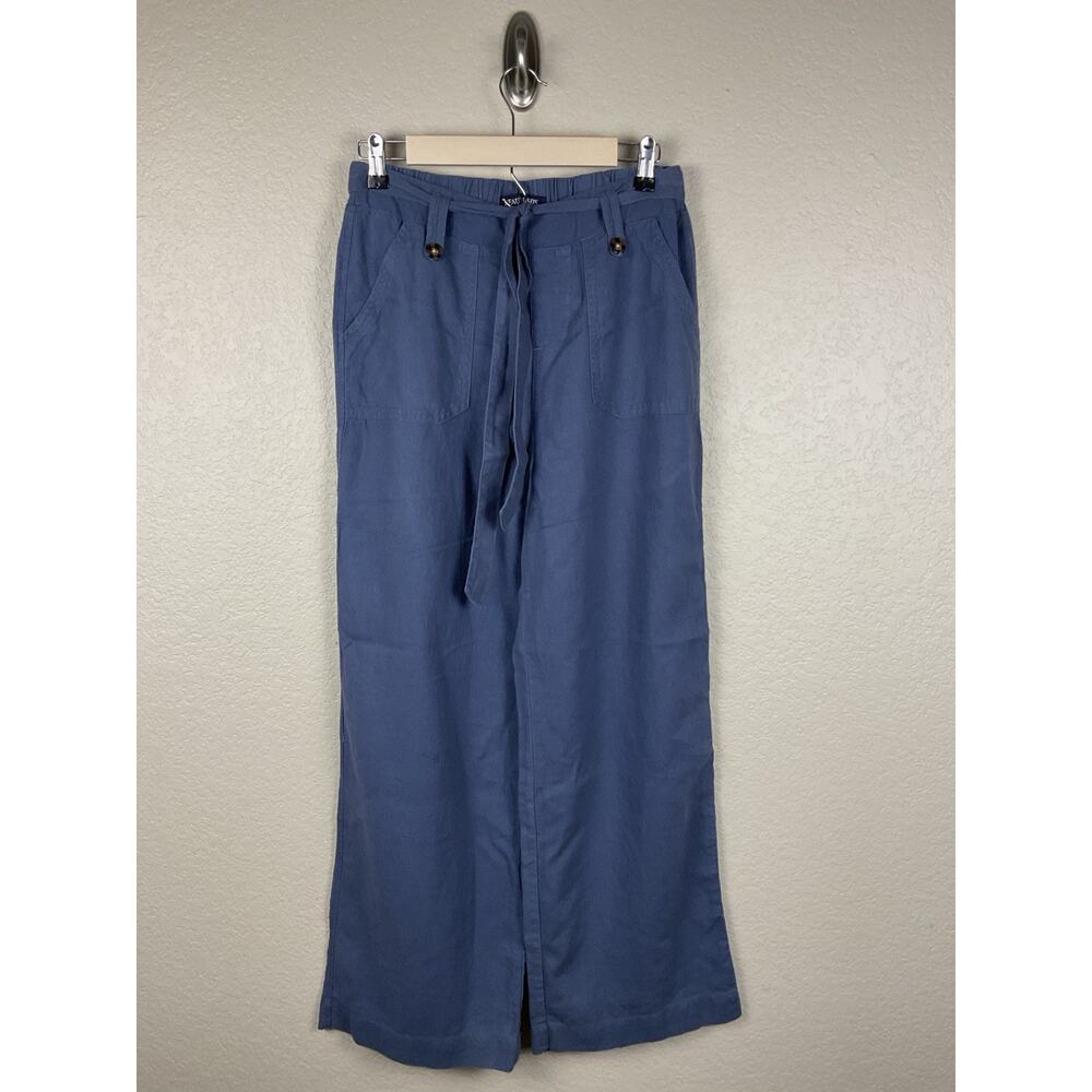 Beau Dawson W Pants M Linen Blend Blue Lightweight Casual Relaxed Fit